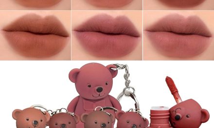 𝟔-𝐏𝐢𝐞𝐜𝐞 𝐂𝐮𝐭𝐞 𝐁𝐞𝐚𝐫 𝐊𝐞𝐲𝐜𝐡𝐚𝐢𝐧 𝐋𝐢𝐪𝐮𝐢𝐝 𝐋𝐢𝐩𝐬𝐭𝐢𝐜𝐤 𝐒𝐞𝐭 – 𝐌𝐢𝐬𝐭 𝐌𝐚𝐭𝐭𝐞 𝐕𝐞𝐥𝐯𝐞𝐭 𝐅𝐢𝐧𝐢𝐬𝐡, 𝐌𝐨𝐢𝐬𝐭𝐮𝐫𝐢𝐳𝐢𝐧𝐠 𝐋𝐢𝐩 𝐒𝐭𝐚𝐢𝐧, 𝐖𝐚𝐭𝐞𝐫𝐩𝐫𝐨𝐨𝐟 & 𝐋𝐨𝐧𝐠-𝐋𝐚𝐬𝐭𝐢𝐧𝐠 𝐋𝐢𝐩 𝐆𝐥𝐨𝐬𝐬 (𝟔 𝐂𝐨𝐥𝐨𝐫𝐬)